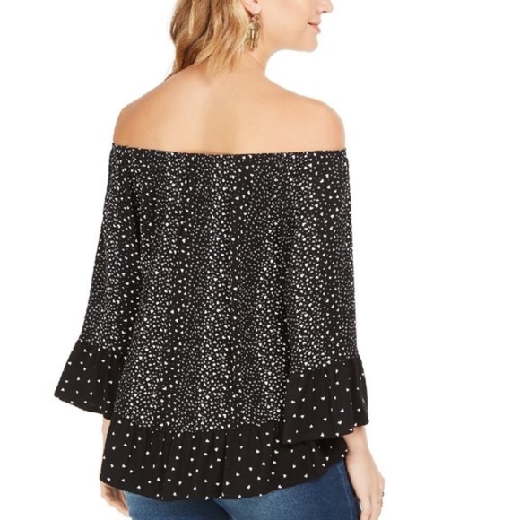 Style & Co Printed Off-The-Shoulder Top - Picture 2 of 5
